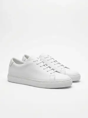 Leder-Sneaker Weiß